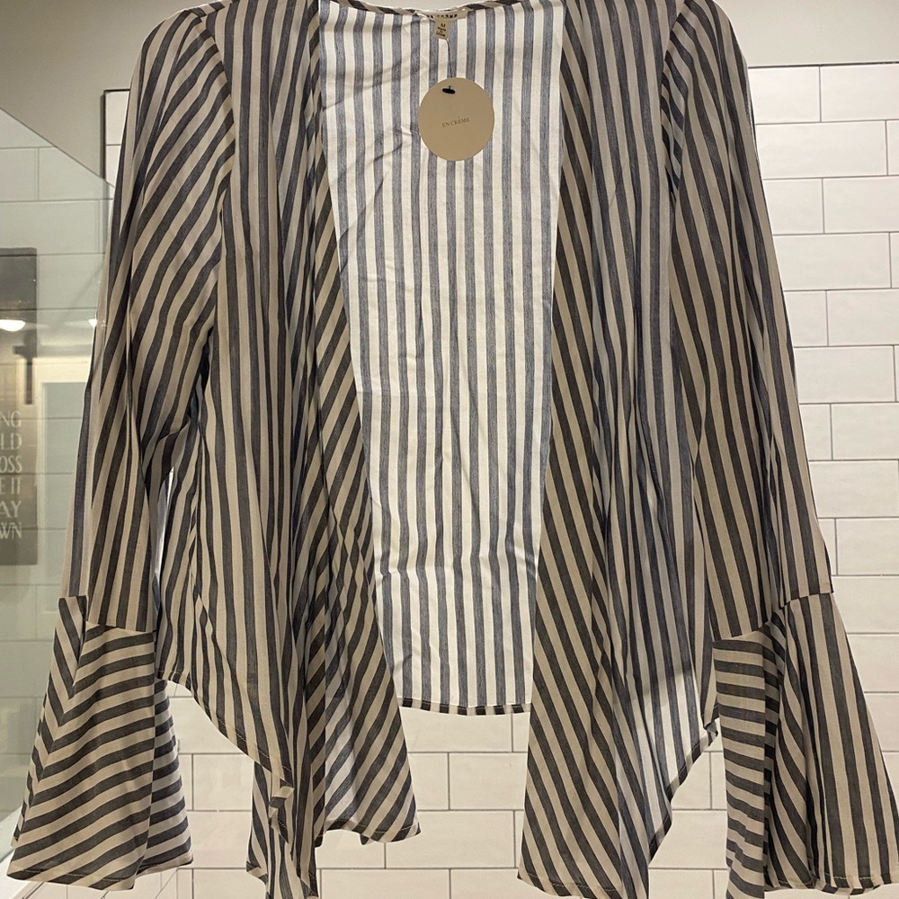 Blue and white striped shirt